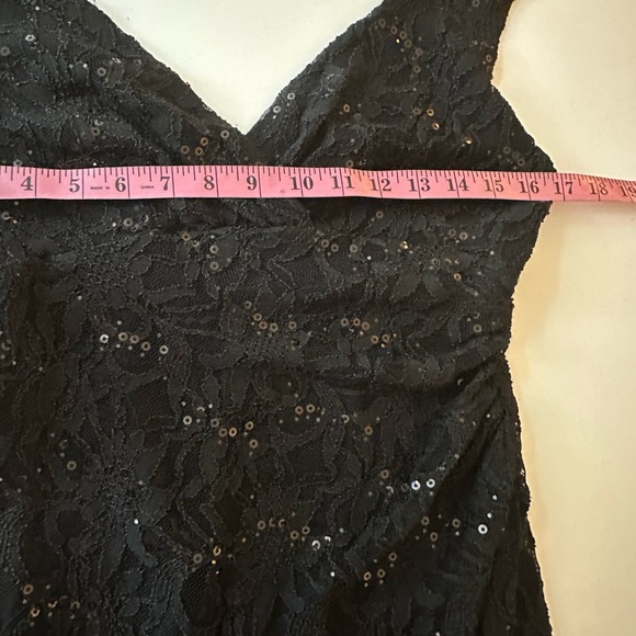 Lauren Ralph Lauren Evening Black Vintage ShimmerSequin Floral Textured Dress 6P - Picture 15 of 16